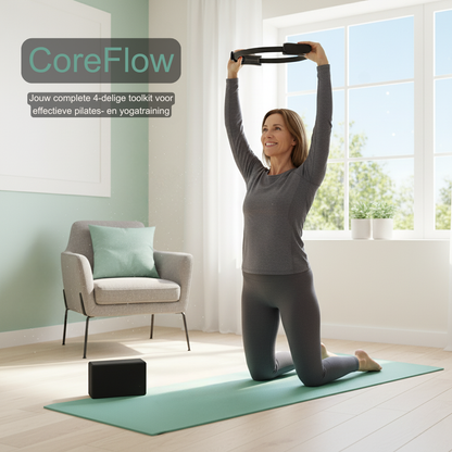 CoreFlow Pilates Set – 4-delige Thuis Trainingsset voor Kracht, Balans & Flexibiliteit
